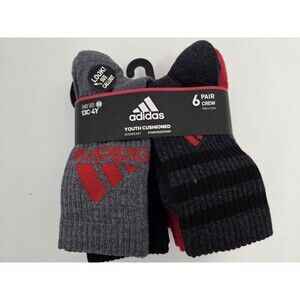 Adidas Aeroready Youth Cushioned Crew Socks-6 Pk